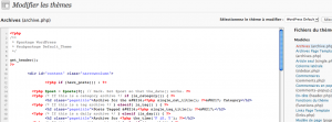 CodePress lors de l'édition d'un thème