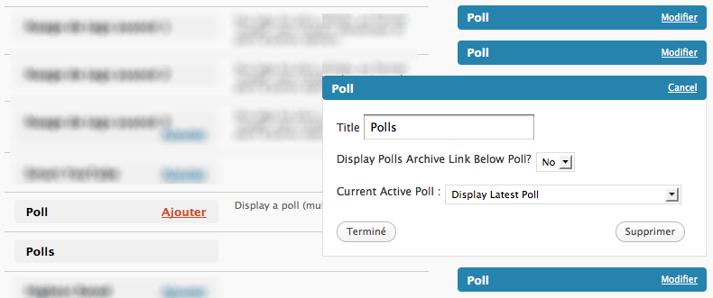 Nouvelle API de Widgets pour WordPress 2.8, et un multi widget pour l’extension WP-Polls !