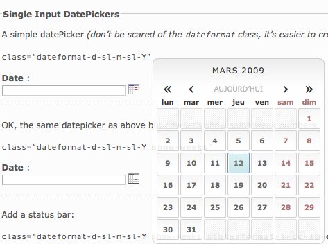 Un sélecteur de date JavaScript très impressionnant et très joli