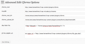 Admin d'Advanced Cforms Edit